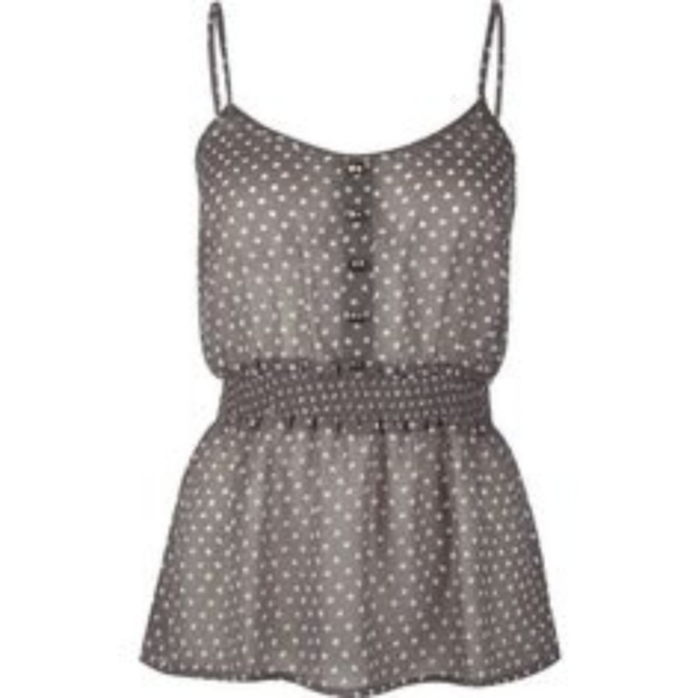 Gray and White Poka Dot Top, Tillys